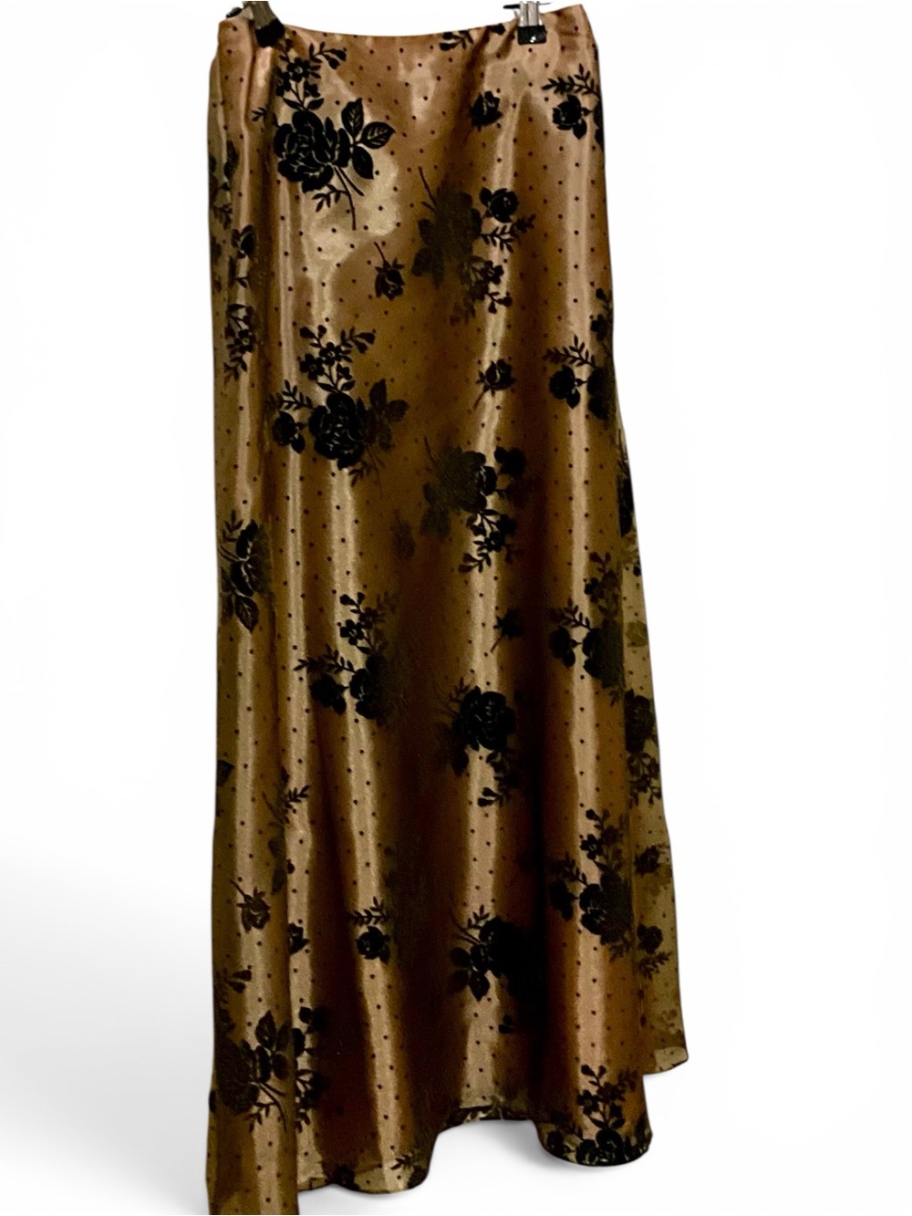 Coldwater Creek 6P Velvet Flocked Floral Maxi Skirt Whimsigoth Romantic Goth